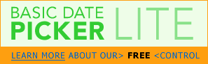 free calendar date picker web control